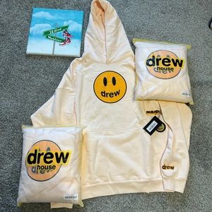 Drew House Cream Hoodie Sz Medium 100% Authentic.